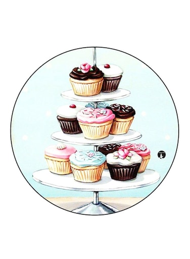 Cupcakes Printed Fridge Magnet Multicolour