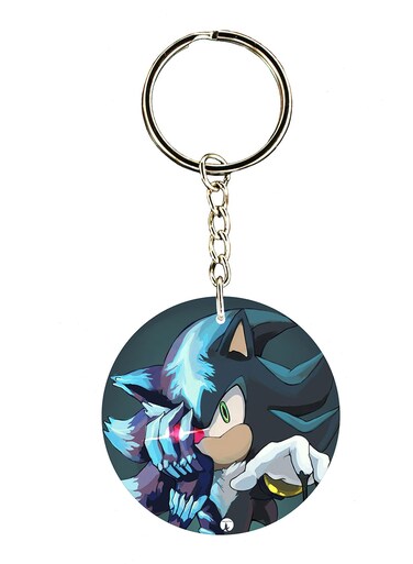 Keychain Of The Video Game Sonic ( 2 Sides)