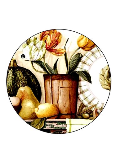 Vintage Art Printed Fridge Magnet Round Multicolour