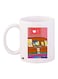 Printed Ceramic Coffee Mug White/Pink/Brown 11ounce