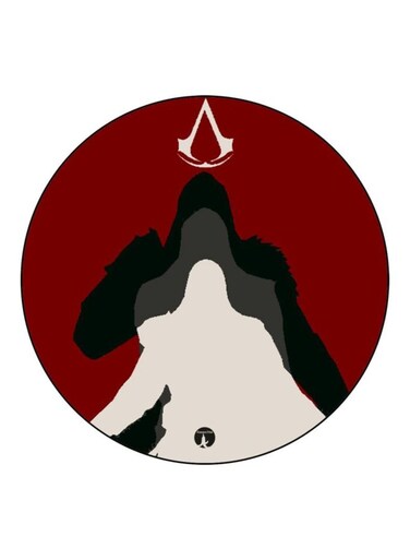 Assassin's Creed Printed Fridge Magnet White/Black/Red