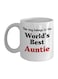 World's Best Auntie Printed Mug White/Black/Red