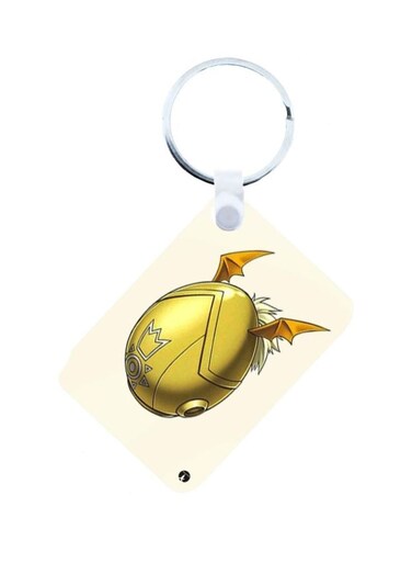 Anime Digimon Printed Keychain Yellow