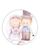 Vintage Art Printed Fridge Magnet Round Multicolour
