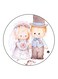 Vintage Art Printed Fridge Magnet Round Multicolour