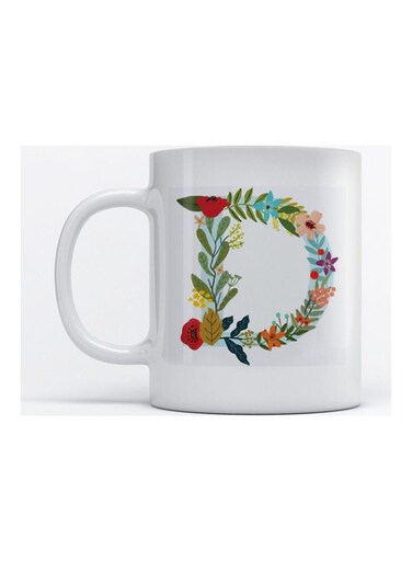 Mug Alphabet D for Coffee and Tea White 350ml
