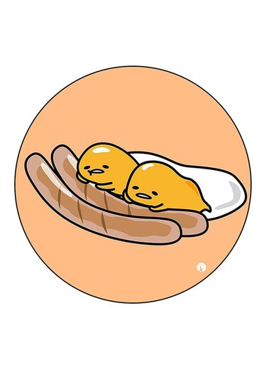 Gudetama Printed Fridge Magnet Round Multicolour