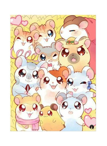 Metal Plate Of The Anime Hamtaro Poster Multicolour