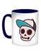 Skull With A Cap Printed Coffee Mug Beige/Blue/White
