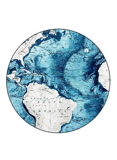 Map Printed Fridge Magnet Round Multicolour