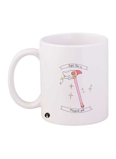 Anime Cardcaptor Sakura Printed Coffee Mug White/Pink/Yellow