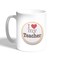 I Love My Teacher Printed Coffee Mug, White 11 Ounce