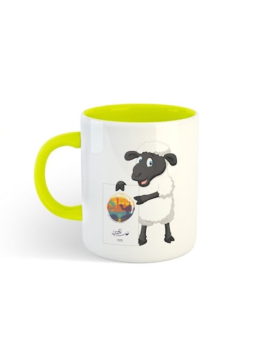 Eid Al-Adha Sheep Printed Mug White/Yellow