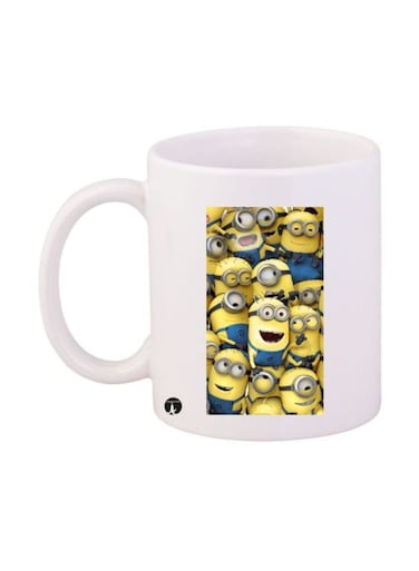 Minions Printed Mug White/Yellow/Blue Standard Size