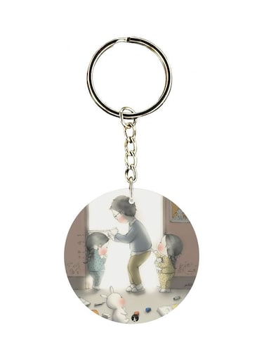 Cartoon Themed Single Sided Keychain