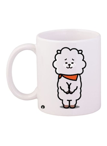 Cartoon Printed Coffee Mug White/Black 11ounce