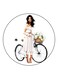 Girl Printed Fridge Magnet White/Beige/Black 5.5cm
