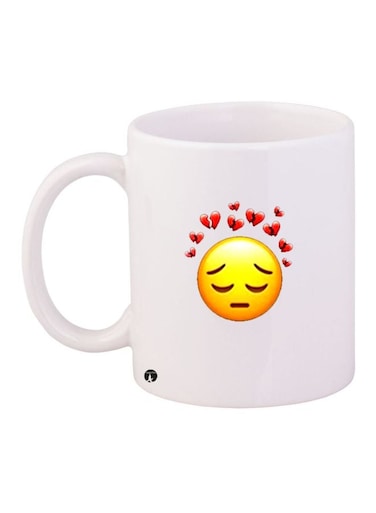 Sad Emoji Printed Coffee Mug White/Yellow/Red