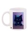 Cat Printed Coffee Mug White/Blue/Purple 11ounce