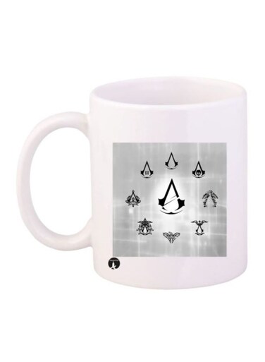 Assassin's Creed Video Game Printed Mug White/Black/Grey