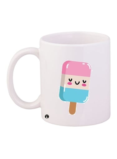 Printed Coffee Mug White/Pink/Blue