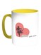 I Love You Mom Printed Coffee Mug Yellow/Pink/White 325ml