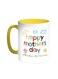 Happy Mother's Day Printed Coffee Mug Yellow/White 11ounce