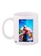 Cartoon Printed Ceramic Coffee Mug White/Blue/Pink 11ounce