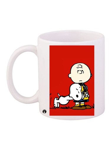 Cartoon Printed Coffee Mug White/Red/Yellow