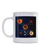 X O Game Printed Mug White/Blue/Orange