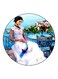 Girl Themed Fridge Magnet Blue/White/Green 5.5cm