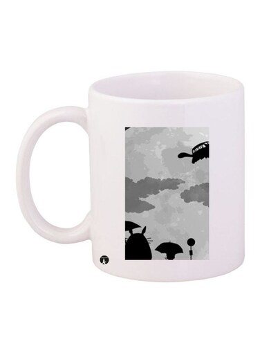 Cartoon Printed Coffee Mug White/Black/Grey 11ounce