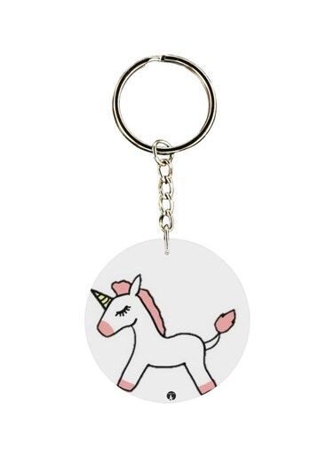 Unicorn Printed Double Sided Keychain