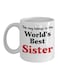 World's Best Sister Printed Coffee Mug White/Black/Red