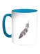 Bird Feather Printed Coffee Mug Blue/White/Grey