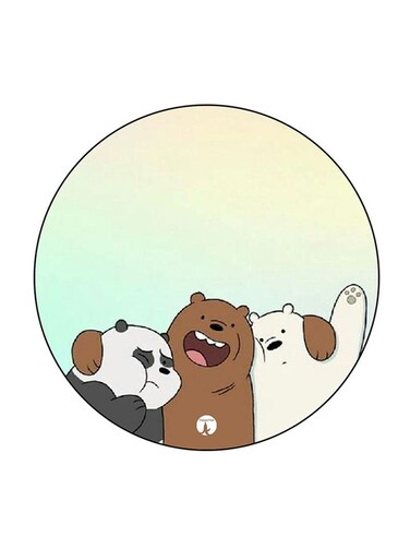 We Bare Bears Printed Fridge Magnet Round Multicolour