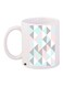 Geometric Shape Printed Coffee Mug White/Blue/Grey 11ounce