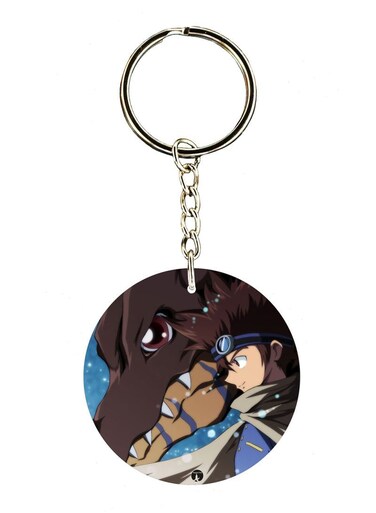 Anime Digimon Double Side Printed Keychain