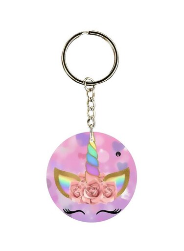 Unicorn Printed Single Sided Keychain