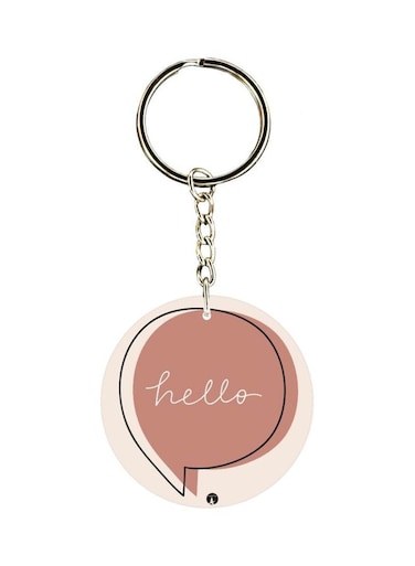 Hello Printed Single Sided Keychain