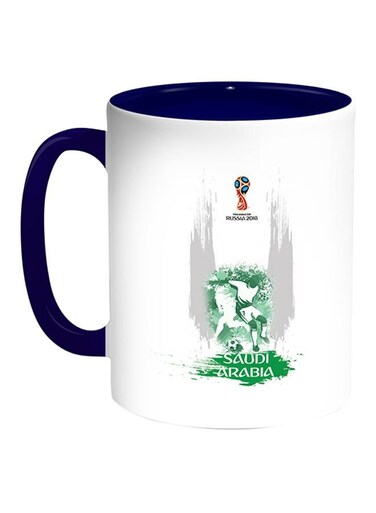 FIFA World Cup 2018 Saudi Arabia Team Printed Coffee Mug White/Blue 11ounce