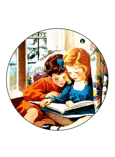 Vintage Art Printed Fridge Magnet Multicolour