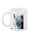 Flower Printed Coffee Mug White/Black/Blue 11ounce
