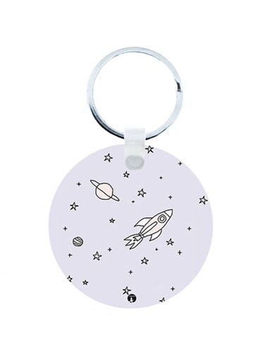Space Wooden Keychain