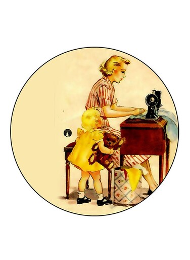 Vintage Art Printed Fridge Magnet Multicolour