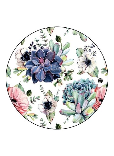 Floral Printed Fridge Magnet White/Blue/Green 5.5cm