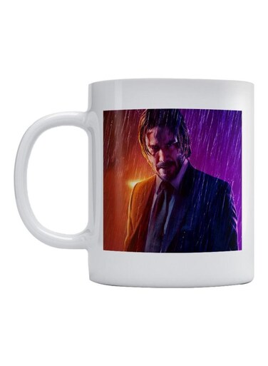 John Wick Printed Mug White/Purple/Yellow