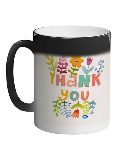 Thank You Printed Magic Coffee Mug Black 325ml