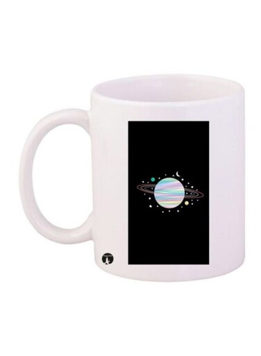Planet Printed Coffee Mug White/Black/Blue