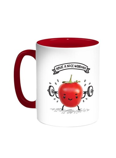Have A Nice Workout Printed Coffee Mug Red/White 11ounce